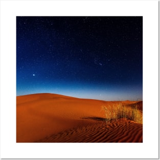 SCENERY 18 - Night Desert Sand Dune Landscape Posters and Art